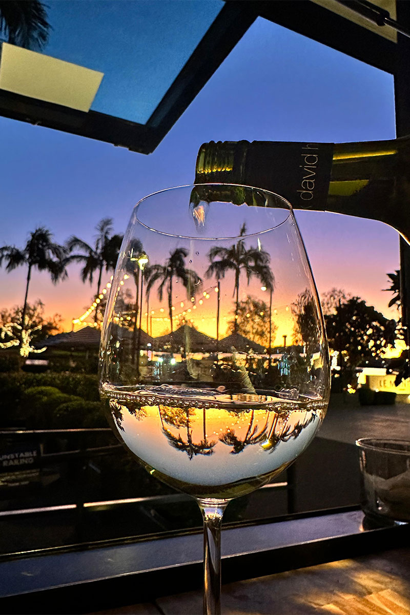 Pouring wine at Montage Piazza